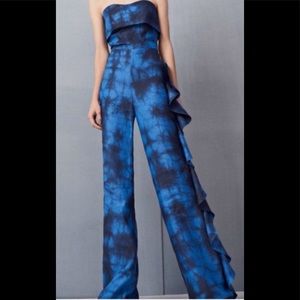 ALEXIS - Blue/Black Printed Romper